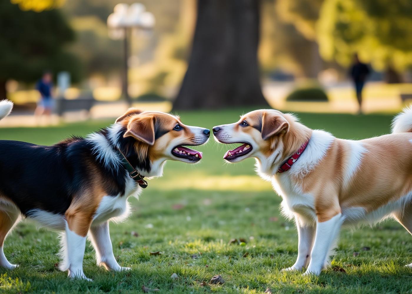 Dogs meeting and making friends in a Cape Town park